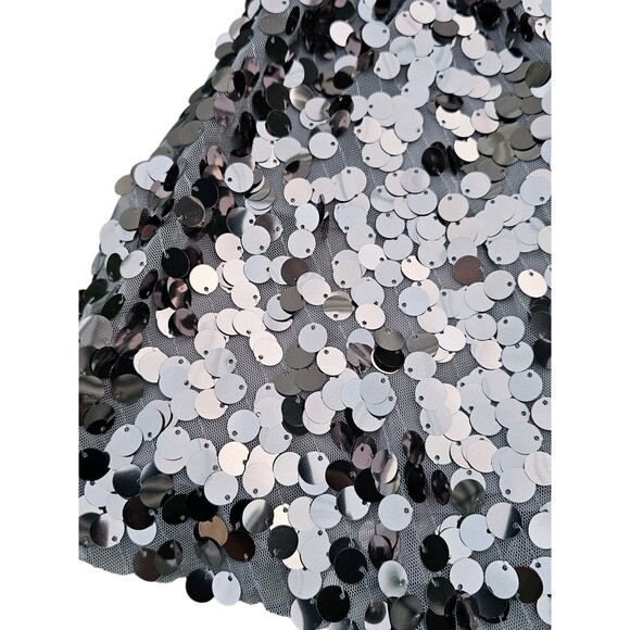Rachel Parcell Girls 7 Sequin Mini Skirt Sparkly Silver Holiday Elastic Waist - Picture 14 of 16